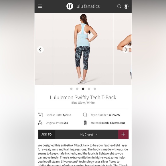 Lululemon Swiftly Tech T-Back Size 10 - Picture 5 of 6